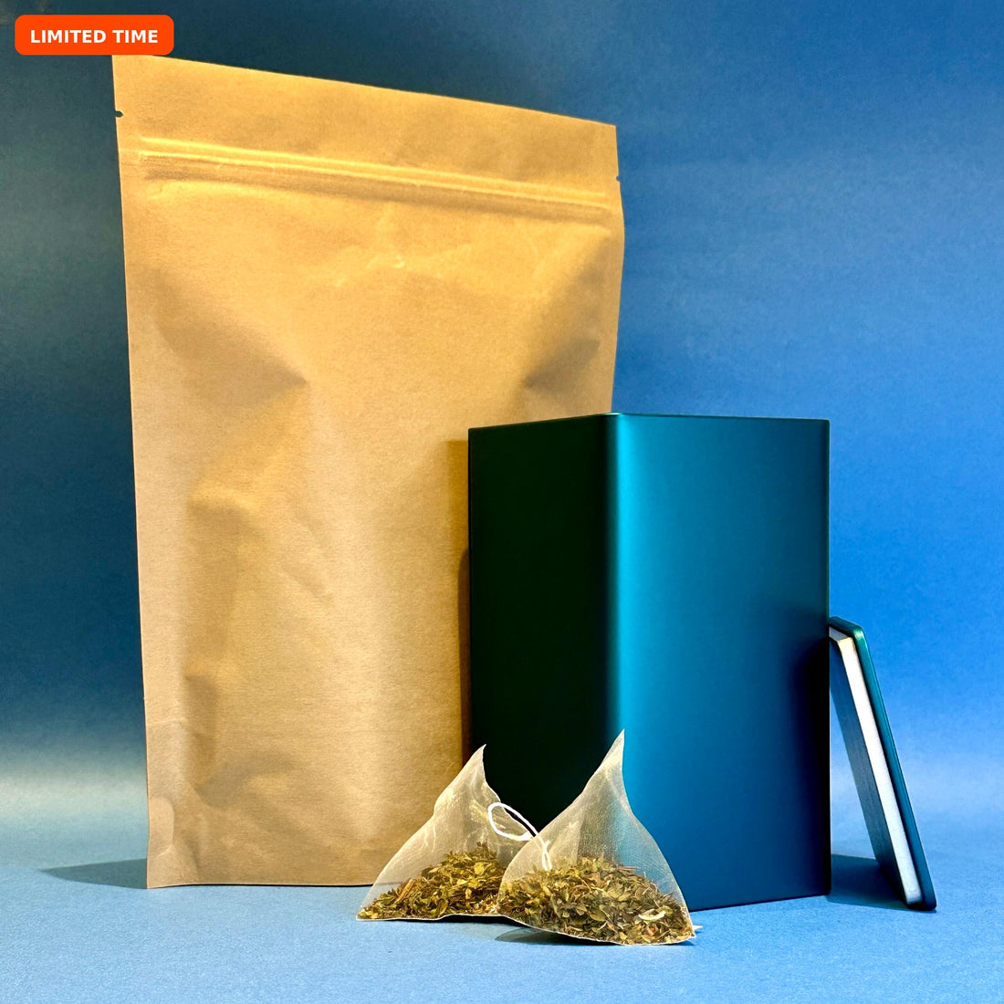 50 Pyramid Tea Bags + Free Storage Tin (Limited Time Only)