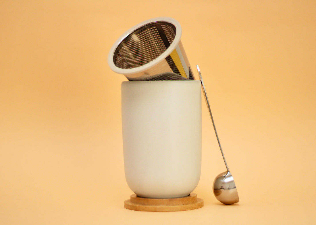 BUNDLE DOUBLE WALL INFUSER MUG & TEA SCOOP